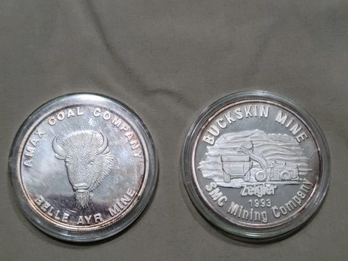 Triton Coal Buckskin Mine Silver Medallion & Amax Coal Belle Ayr Mine Medallion