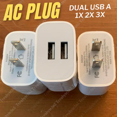 Dual Port Fast USB Charger USB Wall Adapter Type A Fast Charging Block Universal