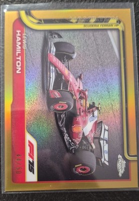 2025 Topps Chrome Formula 1 - F1 Cars Lewis Hamilton #76 Gold Refractor /50 B160