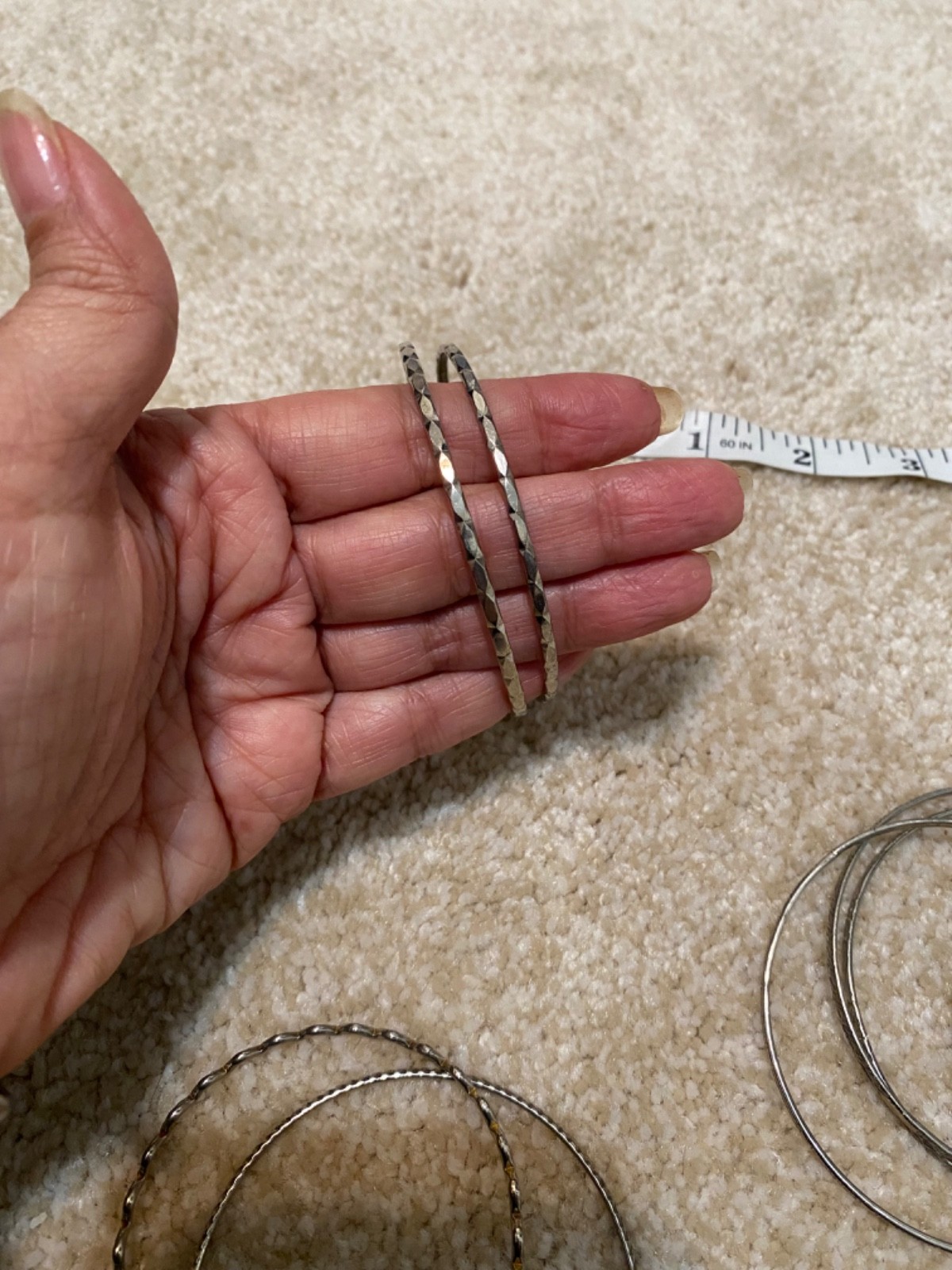 Silver Plated Stackable Bangle Bracelets, Vintage… - image 6