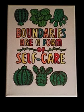 Handpainted Boundaries Word Art Acrylic Painting On Canvas Wall Decor 9x12"