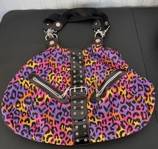 Betseyville Rainbow Leopard Print Over Shoulder Bag By Betsey Johnson  80s Y2K
