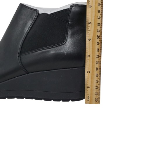 Easy Spirit Corby Wedge Chelsea Ankle Booties Boots Black Leather 12W - Picture 12 of 13