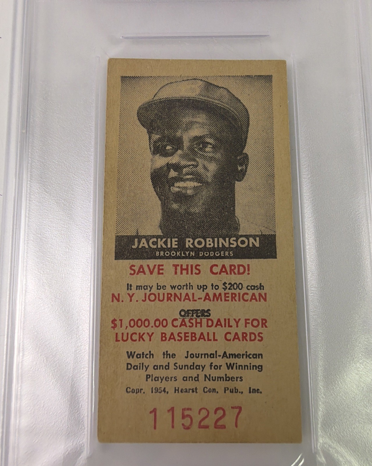 1954 NY JOURNAL AMERICAN Jackie Robinson  Brooklyn Dodgers  PSA 4 view 3
