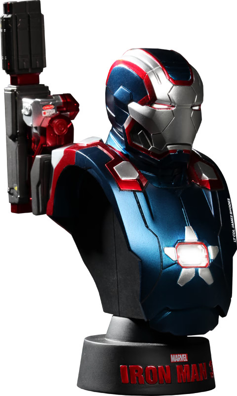 Marvel Iron Man Patriot Collectible 1/6 Scale Bust Hot Toys Sideshow 2013 Rare