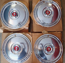 Nos 1955-1956 Ford Fairlanethunderbird Hubcaps Set Of 4 15 Wheel Rim Covers Nos 1955-1956 Ford Fairlanethunderbird Hubcaps Set Of 4 15 Wheel Rim Covers
