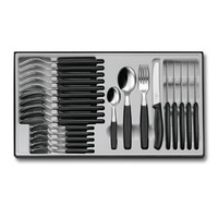 Victorinox Swiss Classic Tafelbesteck Mit Tomatenmesser, 24-Teilig, Schwarz