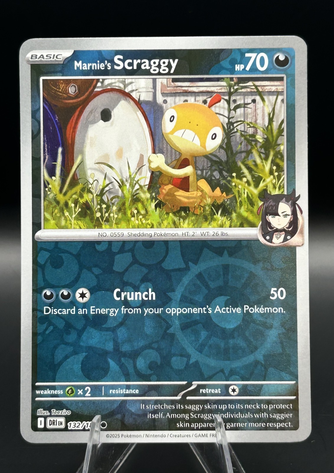 Marnie's Scraggy 132/182 Common Destined Rivals Pokemon Reverse Holo Near Mint