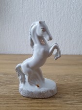Pferd - Deko-Figur - weis-gold – Höhe: ca. 14 cm - Figur - Dekoration - sehr gut