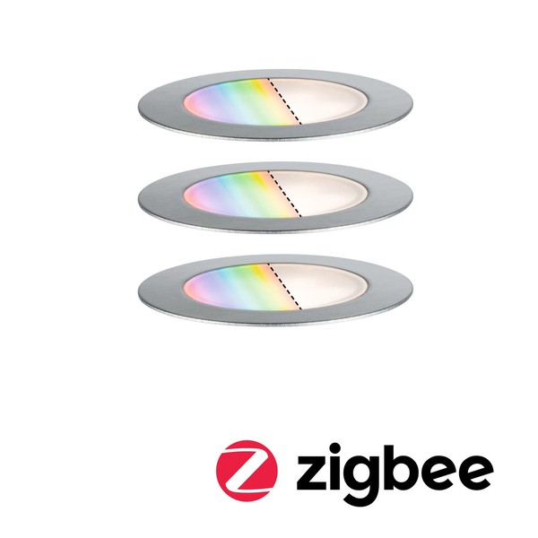 Plug & Shine LED Bodeneinbauleuchte Smart Home Zigbee 3.0 Floor Rgbw 3Er-Set IP6-image