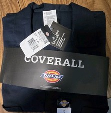 New TWO  Pair Dickies Men's Coveralls Long Sleeve Dark Navy Large Reg L 31