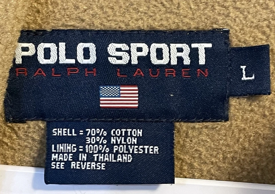 Chaqueta con Capucha Vintage Polo Ralph Lauren Cremallera Completa Talla XL Verde Forrada de Vellón Foto 3 de 4