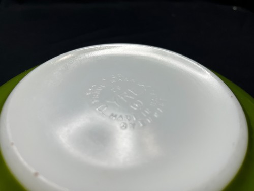 2 tazones mezcladores Pyrex #443 y #444 - verde verde - asas de lengüeta de 2,5 y 4 cuartos - Imagen 6 de 14