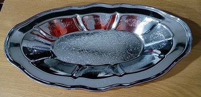 Vintage, Hellerware Chromium Bread Dish. Mint Condition. Used for Display.