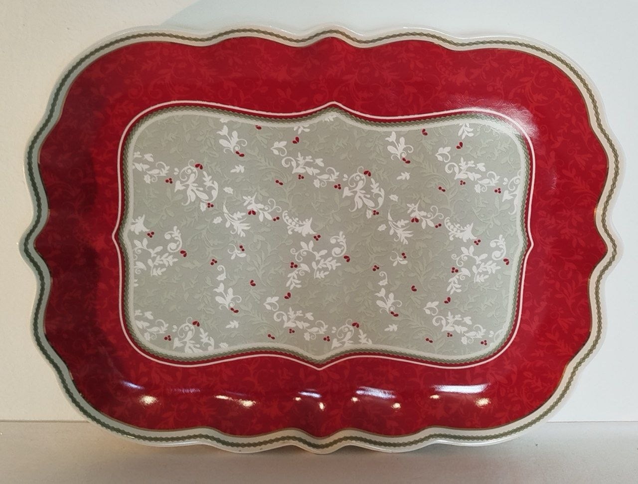 Brandani Vassoio Natalizio Connubio cm33x24,5 Porcellana decorazione Natale — foto 2