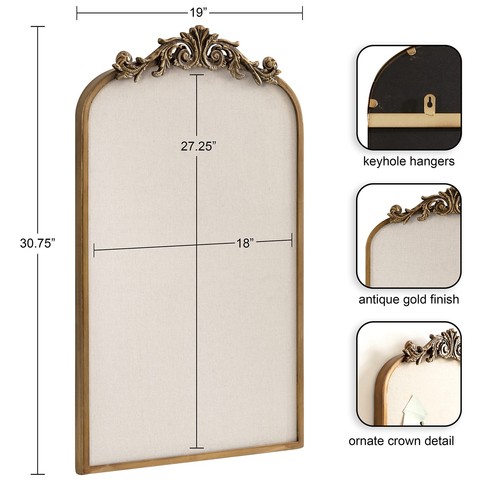 Vintage Gold Frame Pinboard 30.8 x 19 Rustic Linen Notice Board Home Decor - Picture 2 of 8