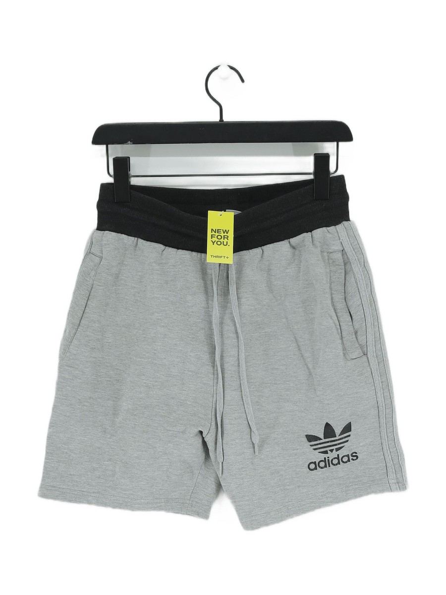 Adidas Men's Shorts S Grey 100% Cotton Sweat UK