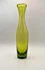 Vintage Blenko Blown Glass Swung Vase (64B) 10.5” Tall Olive Green 1960’s Bright