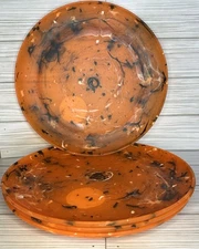 Mainstays Tie Dye Orange Halloween 4 Piece Set 4 Plates