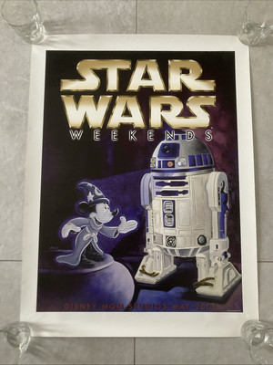 Star Wars Weekends Poster Authentic Disney MGM Studios R2-D2 Mickey Mouse 2001