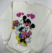 Vintage 80s/90s Walt Disney Mickey Minnie Sweater Size XL Love Heart Soft Girl
