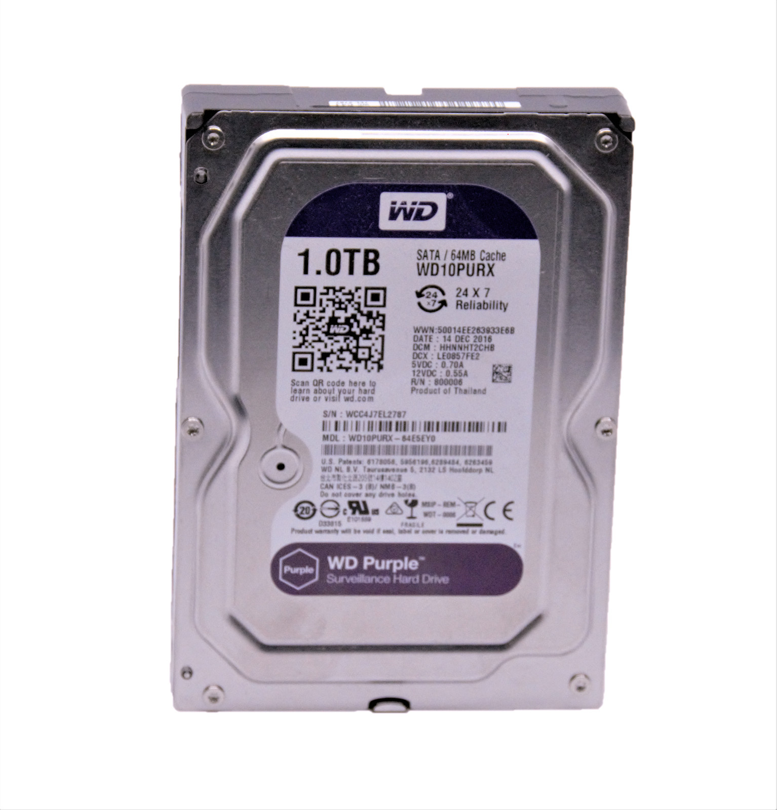 Western Digital WD10PURX  Hard Drive SATA 6 Gb/s 64MB Cache 3.5 Inch