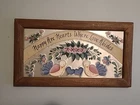Vintage Happy Are Hearts Love Birds Hearts Metal Punch Tin Framed Art 10x18