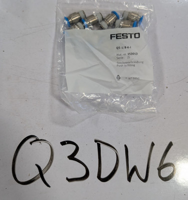 New Bag of 10 QS-1/8-6-I FESTO, PUSH-IN FITTING (Q3DW6)