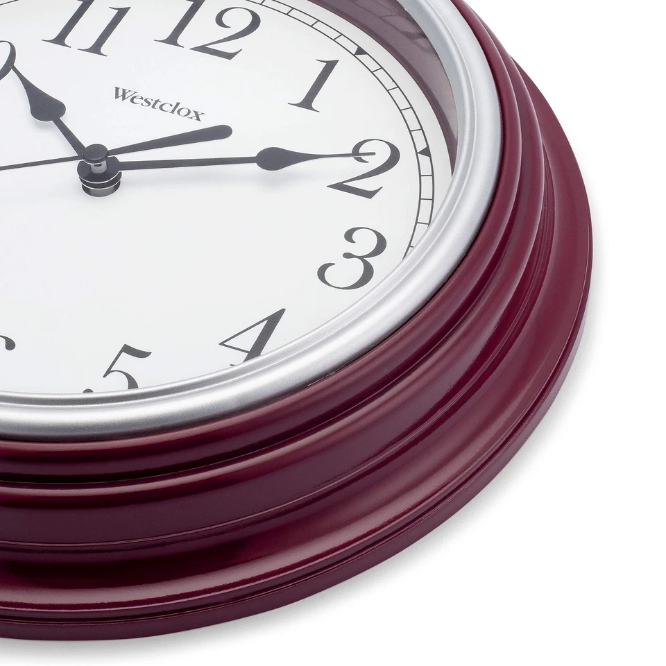 Classic Wall Clock Burgundy 9 Inch - Image 2 of 3