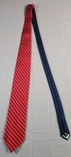 Vtg Tommy Hilfiger 100% Imported Silk Men’s Neck Tie Made In USA Red W/Stripes