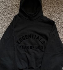 Essentials Fear of God Mens Black Pullover Ho...