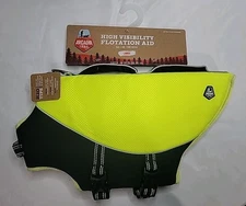 Arcadia Trail Dog High Visibility Yellow Flotation Life Jacket Aid Sz Large NWT