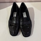 ANDRE ASSOUS BLACK LEATHER & PATENT LEATHER ESPADRILLE WEDGE HEELS SHOES 5.1/2 M — photo 3