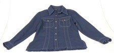Vintage 1970s Levis Western Style Navy Pearl Snap Panatela Top Jacket Size M