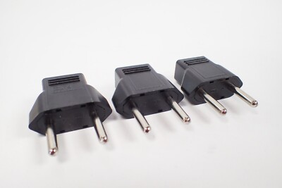 (110V to 220V) 3-PACK 220V Plug Adapter US Canada to EU Converter Korea ...