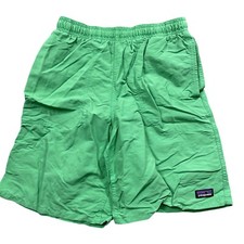 Patagonia XL Boy's Green Swim Shorts Pockets 100 Nylon Lined