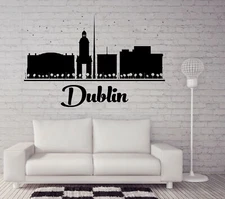 Wall Vinyl Decal Dublin Irish City Capital Country Black Design Sticker (n1334)
