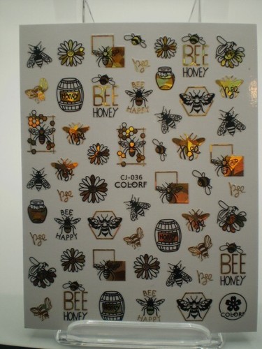 Black Gold Leaf 3D Nail Stickers Holographics Decals Spring Nail Art Decoration - Bild 2 von 7