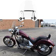 Motorcycle 18"x16" Windshield 7/8'' 1'' Handlebar For Honda Fury VT1300CX 10-24