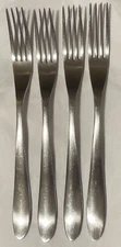 4 Studio William Sycamore Satin Stainless Dinner Forks 8 3/8"
