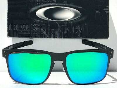 NEW Oakley HOLBROOK METAL Matte Black POLARIZED Galaxy Jade Green
