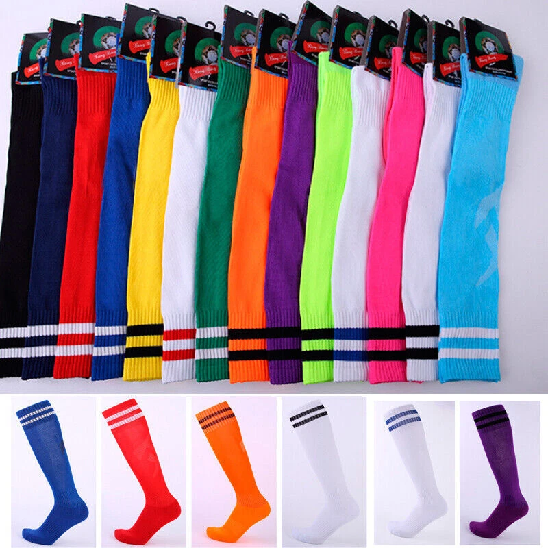 Men Kids Sport Football Soccer Long Socks Solid Knee High Bottom Non-slip Socks - Image 4 of 4