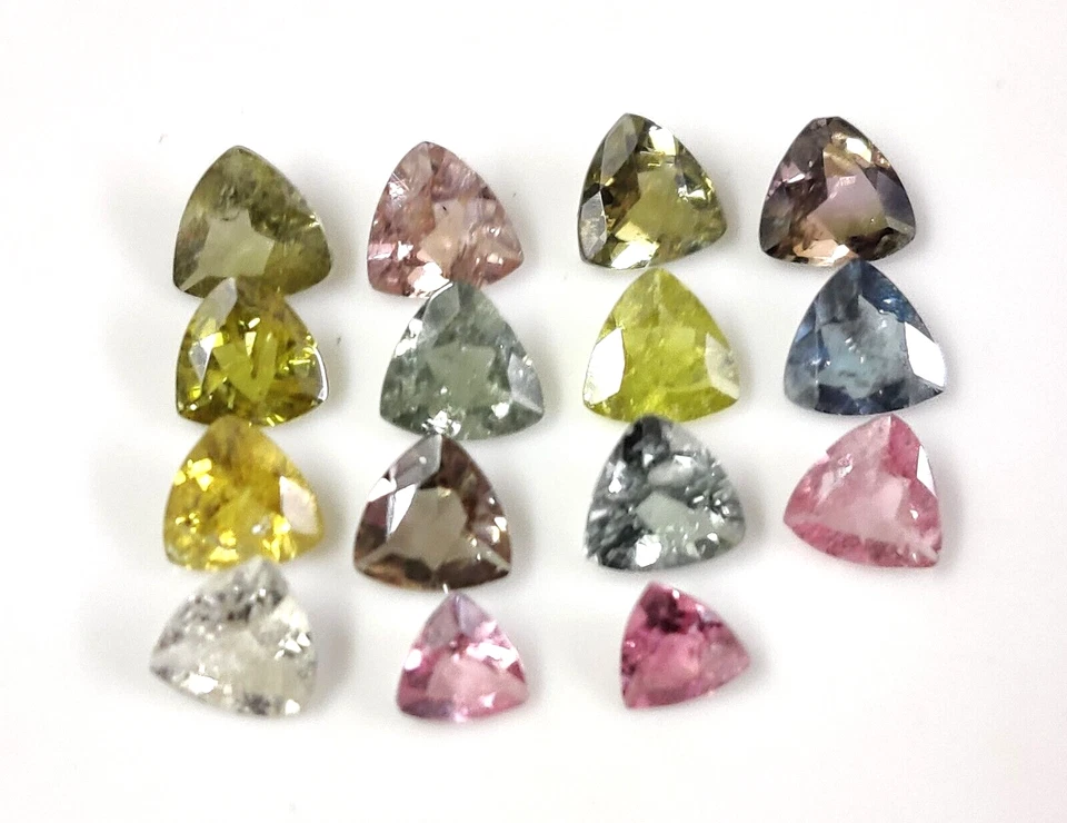 Natural AAA Multi Tourmaline 4-5 mm Trillion Cut Gemstone 15 Pcs Lot 5 Cts - Image 3 of 4