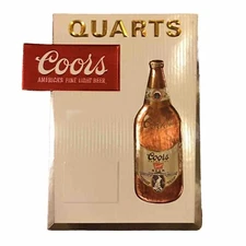Vintage Coors Banquet Beer Rare 70s Sign Quarts 32oz 16x13