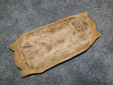 Carved Wooden Dough Bowl Primitive Wood Trencher Tray Rustic Home Decor 19 3/4"