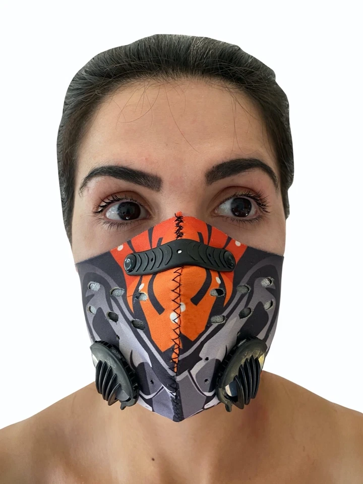 Cycling Half Face Mask Active Carbon Filter Breathing Valves Washable Face Mask - Image 3 of 4