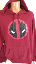 Marvel Deadpool Sweatshirt Red Hooded Pullover Spellout Mens Size 2XL