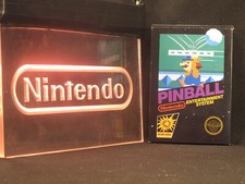 Nintendo NES Pinball CIB Complete in Original Black Box Damaged Hangtab