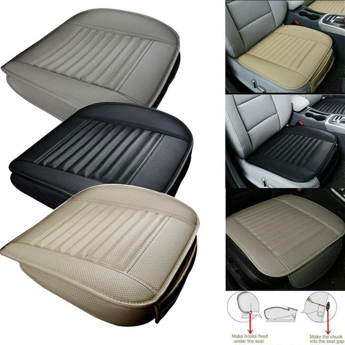 Funda de asiento delantera de coche transpirable de cuero PU alfombrilla cojín de silla envolvente completa - Imagen 15 de 35