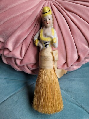 Antique Porcelain Half Doll Girl Art Deco Brush Doll 18thc Style 